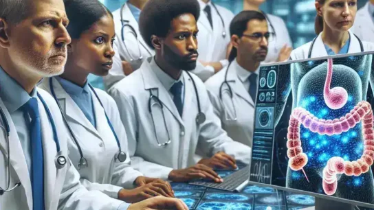 "Imagen de un médico en un hospital andaluz utilizando inteligencia artificial para el diagnóstico de cáncer de colon, representando la innovación en el sector de la salud en Andalucía."