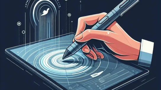 "Microsoft Surface Pen with low latency feature highlighted in article about updates and enhancements for improved digital writing experience."