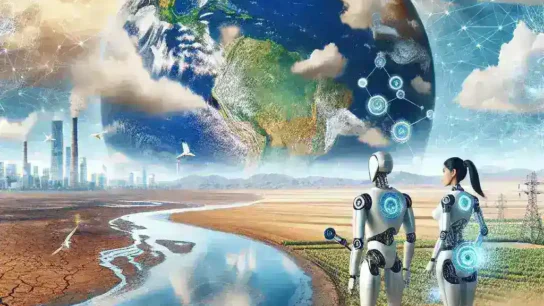 "Modelos de IA analizando datos sobre el cambio climático y su impacto en el medio ambiente"