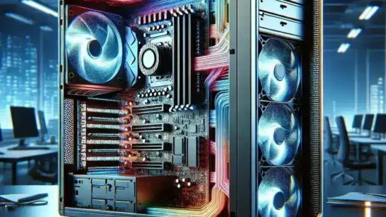 "AMD Threadripper Pro 7000X workstation processor showcased in a modern tech setup, highlighting advanced computing power for professionals in high-demand industries."