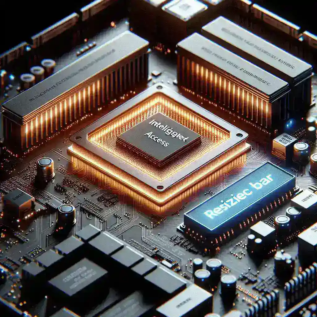 "Imagen que ilustra la memoria de acceso inteligente de AMD, destacando sus beneficios y características adicionales a ResizableBAR en el rendimiento de juegos y aplicaciones."